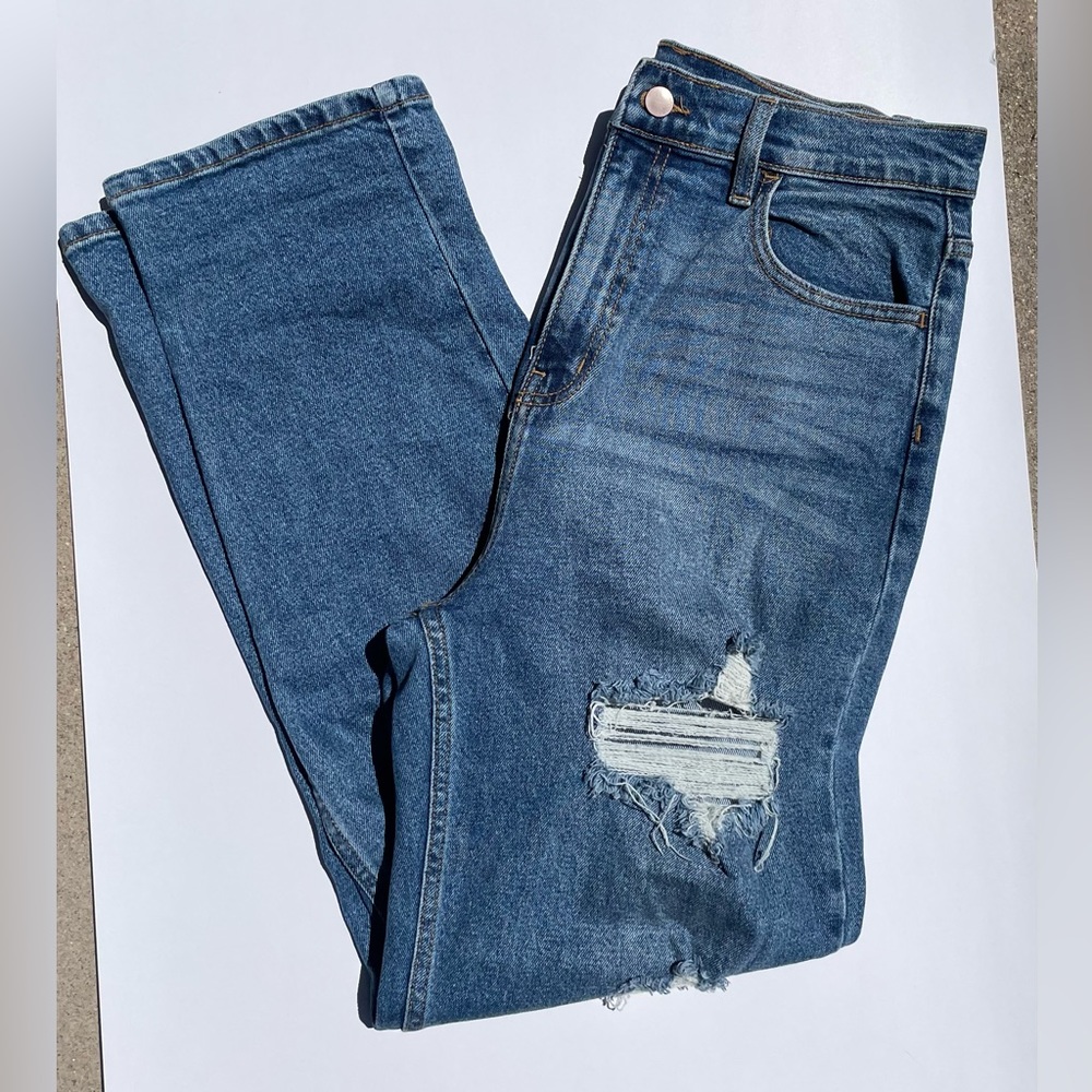 Fashion Nova Straight Tapered Distressed Jeans